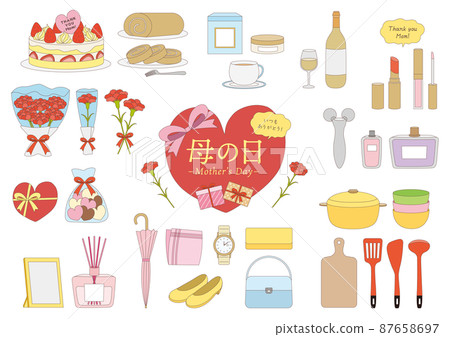 母親節插畫_帶主線 87658697