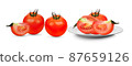 Ripe tomatoes in white plate on white background 87659126