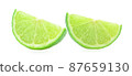 green lemon on white background 87659130