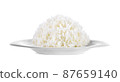 rice in white plate isolated on white background 87659140