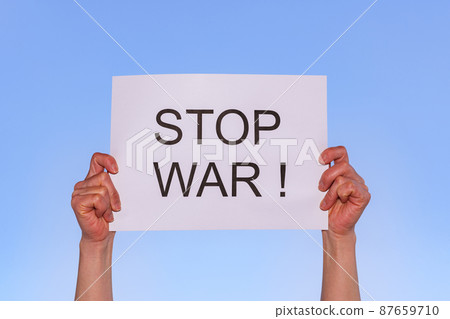STOP WAR anti-war placard [image of anti-war] 87659710