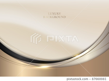 3D modern luxury template design golden and black curved shapes with gold lines and lighting sparking on clean background 3D modern luxury template design golden and black curved shapes with gold lines and lighting sparking on clean background 87660081