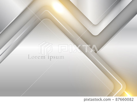 Abstract background elegant 3D modern template white silver squares with lighting effect luxury style Abstract background elegant 3D modern template white silver squares with lighting effect luxury style 87660082