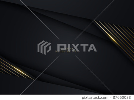 3D modern luxury template design black and gold stripes with golden glitter line light sparking on dark background 3D modern luxury template design black and gold stripes with golden glitter line light sparking on dark background 87660088