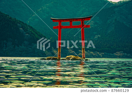 依偎在波前的鳥居 87660129