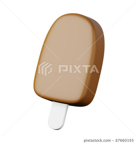 Icecream on stick high quality 3D render illustration icon. 87660193