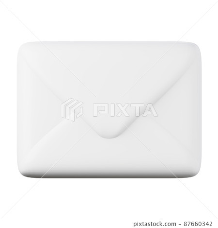 White envelope high quality 3D render illustration. Message notification concept icon. White envelope high quality 3D render illustration. Message notification concept icon. 87660342