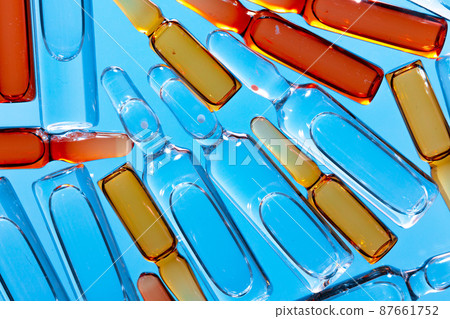 Medical background of ampule vials for injections 87661752