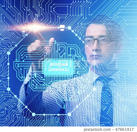 Machine learning concept as modern technology 87661917
