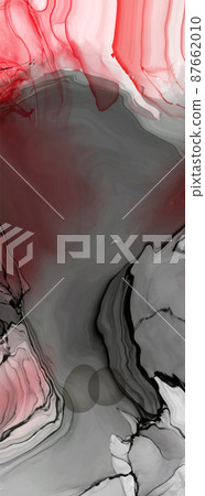 Black red ink brush stroke on white background. 87662010