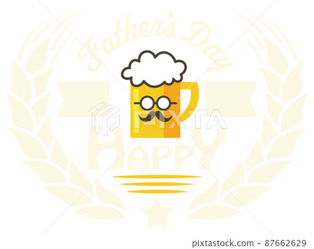 Father's Day Happy Fathers Day Mug Beer Label Design Frame Hop Color for Black Background 87662629