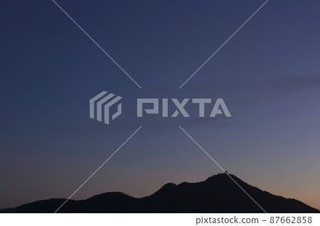 1月下旬：金華山、岐阜市和傍晚的天空 87662858