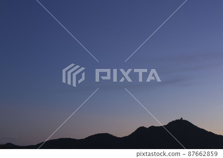 1月下旬：金華山、岐阜市和傍晚的天空 87662859