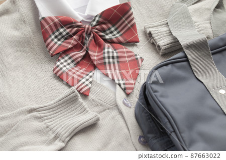 School uniform brazer, cardigan, ribbon and school bag School uniform brazer, cardigan, ribbon and school bag 87663022