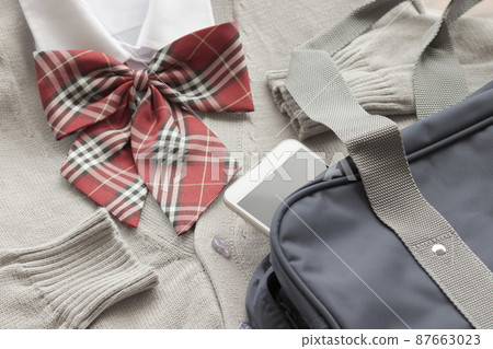 School uniform brazer, cardigan, ribbon and school bag 87663023