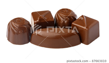 Chocolate sweets on a white background 87663810