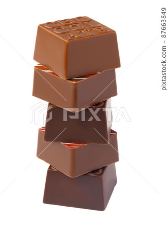 Chocolate sweets on a white background 87663849