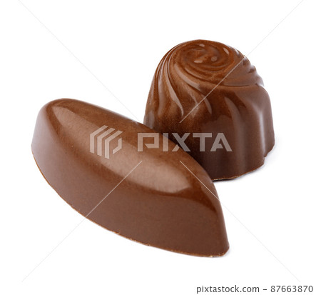 Chocolate sweets on a white background Chocolate sweets on a white background 87663870