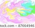 Pink, yellow, light green, light blue marbling texture image for background image 87664946