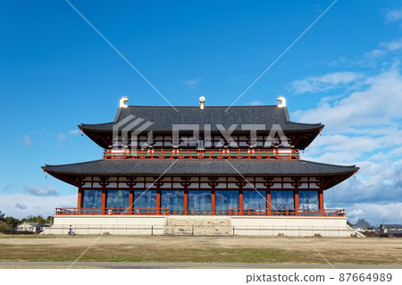 冬天的平城京遺跡和大極殿 冬天的平城京遺跡和大極殿 87664989