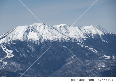 Mt. Kisokoma and Mt. Hoken in the midwinter Mt. Kisokoma and Mt. Hoken in the midwinter 87665495