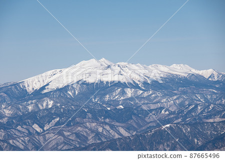 Mt. Kisokoma and Mt. Hoken in the midwinter 87665496