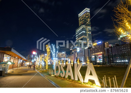 Illuminations in Tennoji Park, Osaka and Abeno Harukas 87665628