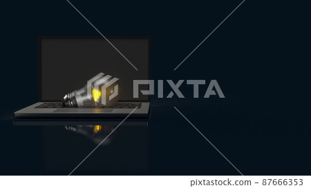The notebook and light bulb for business or creative concept 3d rendering 87666353