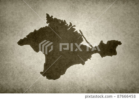 Map of Crimea printed on an old paper Map of Crimea printed on an old paper 87666458