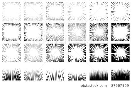 Material set of vector illustrations of concentrated lines 87667569