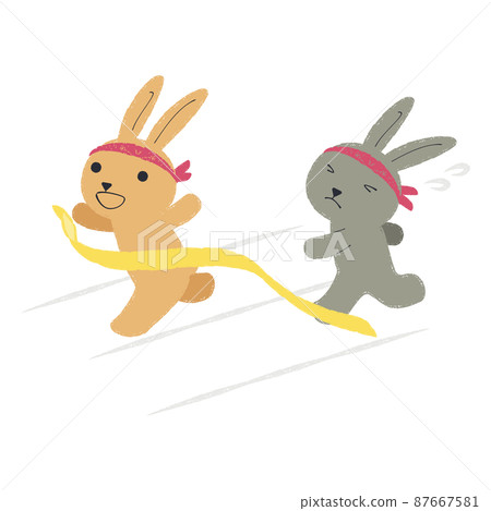 運動會賽跑兔圖 87667581