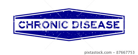 Grunge blue chronic disease word hexagon rubber seal stamp on white background Grunge blue chronic disease word hexagon rubber seal stamp on white background 87667753