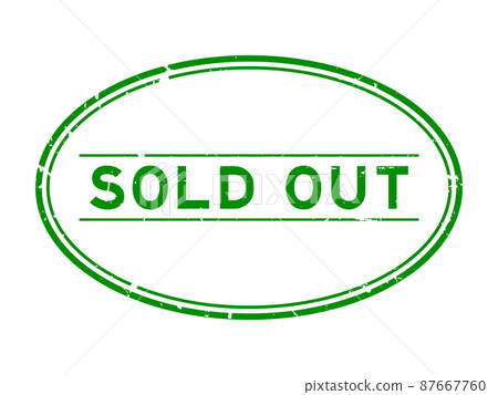 Grunge green sold out word oval rubber seal stamp on white background Grunge green sold out word oval rubber seal stamp on white background 87667760