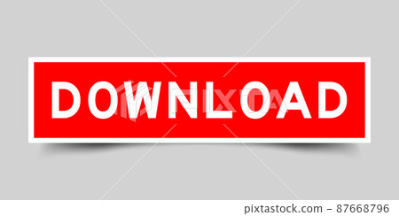 Sticker label with word download in red color on gray background Sticker label with word download in red color on gray background 87668796