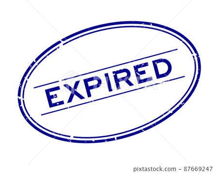Grunge blue expired word oval rubber seal stamp on white background Grunge blue expired word oval rubber seal stamp on white background 87669247