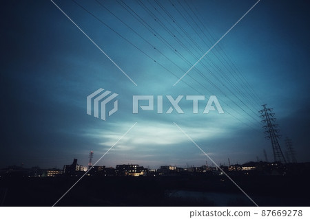 West sky after sunset West sky after sunset 87669278