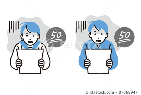 因壞人考分而臉色蒼白的初中生男生女生套裝 因壞人考分而臉色蒼白的初中生男生女生套裝 87669947