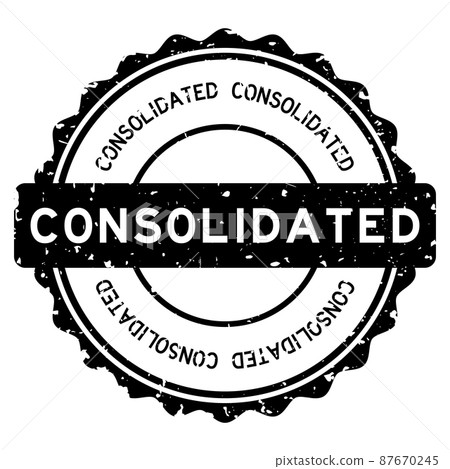 Grunge black consolidated word round rubber seal stamp on white background Grunge black consolidated word round rubber seal stamp on white background 87670245