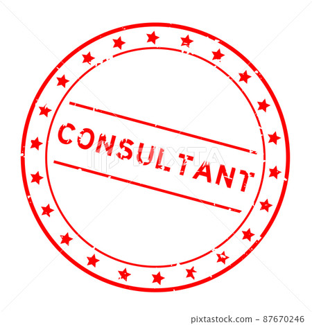 Grunge red consultant word round rubber seal stamp on white background Grunge red consultant word round rubber seal stamp on white background 87670246