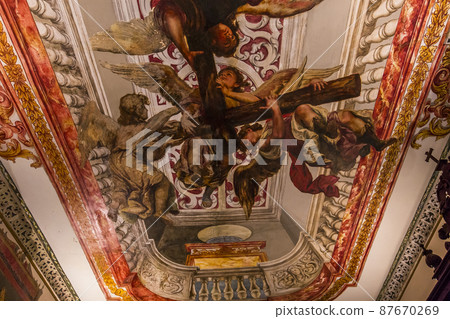 frescoe in hospital de los venerables, Seville, spain 87670269