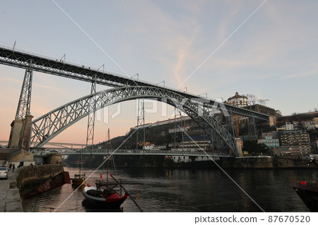 Sera de Pilar Monastery and Don Luis I Bridge (in Portugal) in Porto, Portugal's second largest city Sera de Pilar Monastery and Don Luis I Bridge (in Portugal) in Porto, Portugal's second largest city 87670520