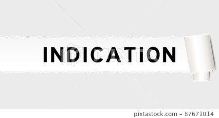 Ripped gray paper background that have word indication under torn part 87671014
