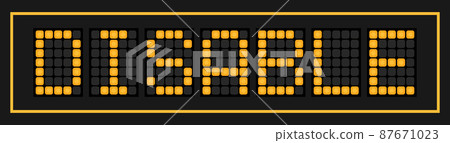 Orange color led in word disable on black background Orange color led in word disable on black background 87671023