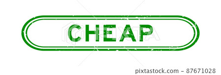 Grunge green cheap word rubber seal stamp on white background Grunge green cheap word rubber seal stamp on white background 87671028
