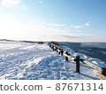 Cape Notori and the Sea of Okhotsk in winter 87671314