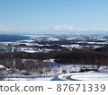 Shiretoko mountain range seen from Okhotsk Ryuhyokan 87671339