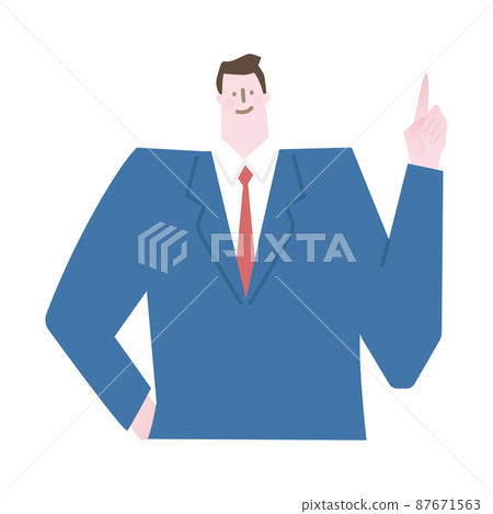 一個西裝革履的男人談論這個問題。 一個西裝革履的男人談論這個問題。 87671563