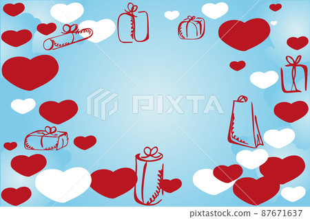 Happy valentines day background template with heart shaped illustration 87671637