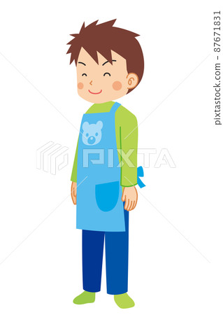 Illustration of a young male nursery teacher who smiles gently, whole body, white background, person, cute, simple Illustration of a young male nursery teacher who smiles gently, whole body, white background, person, cute, simple 87671831