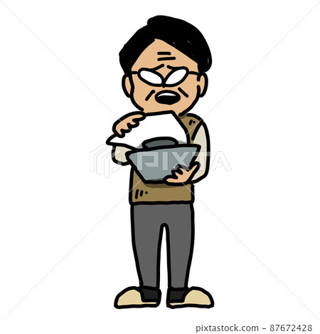 Illustration of a veteran male teacher looking at documents Illustration of a veteran male teacher looking at documents 87672428